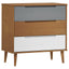 kommode MOLDE 80x40x80 cm massivt fyrretræ brun