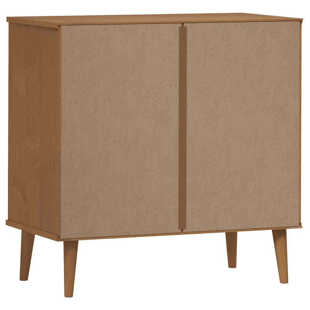 kommode MOLDE 80x40x80 cm massivt fyrretræ brun
