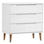 kommode MOLDE 80x40x80 cm massivt fyrretræ hvid
