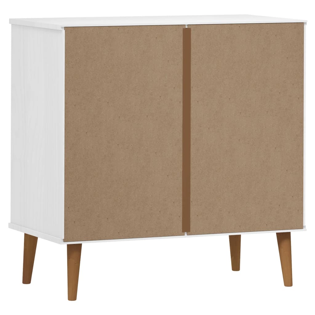 kommode MOLDE 80x40x80 cm massivt fyrretræ hvid