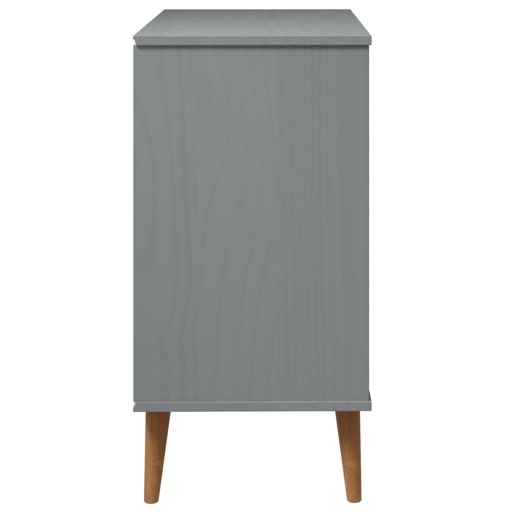 kommode MOLDE 80x40x80 cm massivt fyrretræ grå