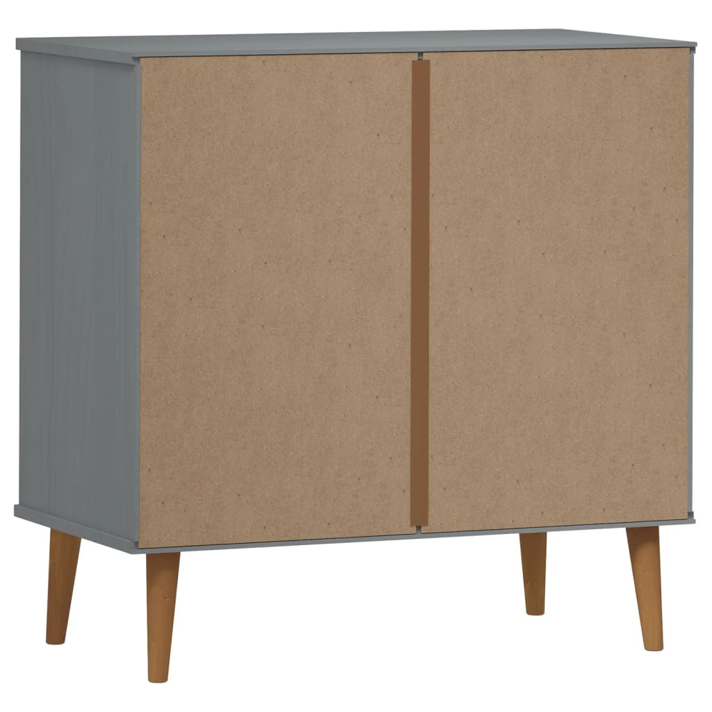 kommode MOLDE 80x40x80 cm massivt fyrretræ grå