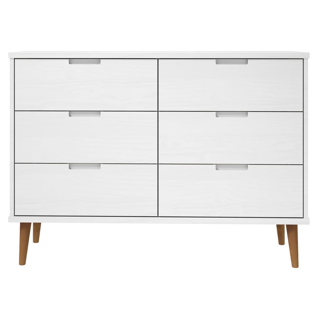sengebord MOLDE 113x40x80 cm massivt fyrretræ hvid