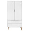 klædeskab 90x55x175 cm massivt fyrretræ hvid