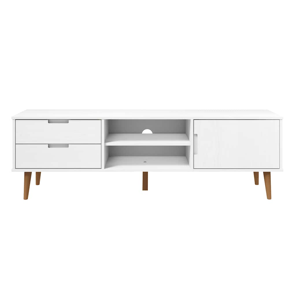 tv-skab MOLDE 158x40x49 cm massivt fyrretræ hvid