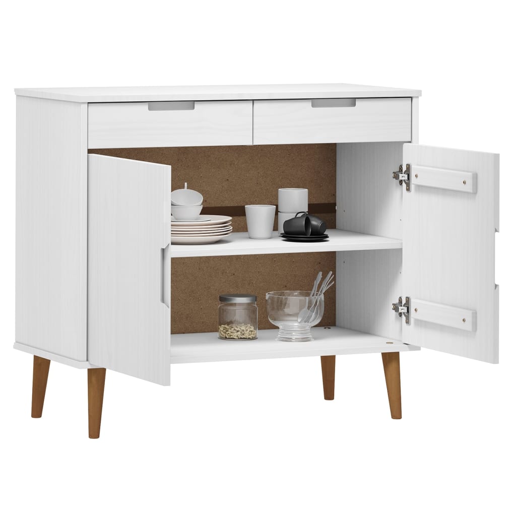 skænk MOLDE 90x40x80 cm massivt fyrretræ hvid