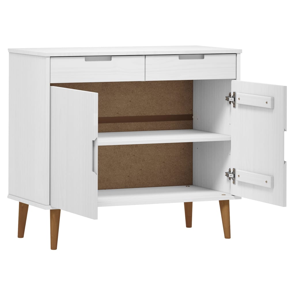 skænk MOLDE 90x40x80 cm massivt fyrretræ hvid