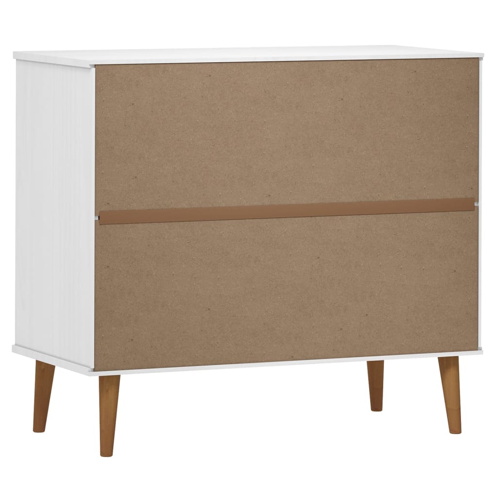 skænk MOLDE 90x40x80 cm massivt fyrretræ hvid
