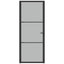 dør 83x201,5 cm mat glas og aluminium sort