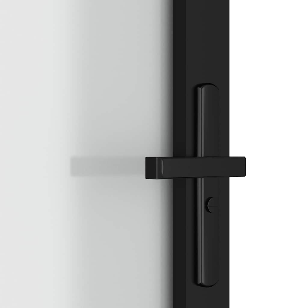 dør 93x201,5 cm sikkerhedsglas mat glas og aluminium sort