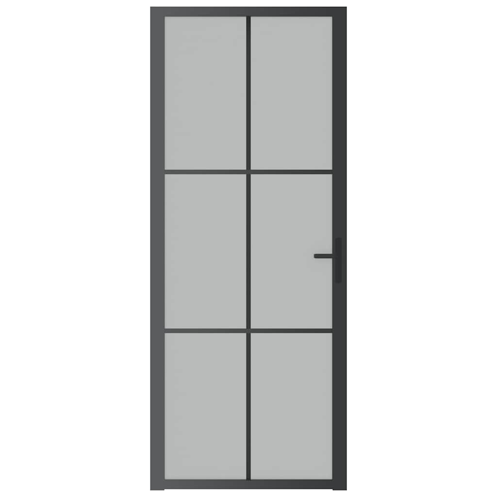 dør 83x201,5 cm mat glas og aluminium sort