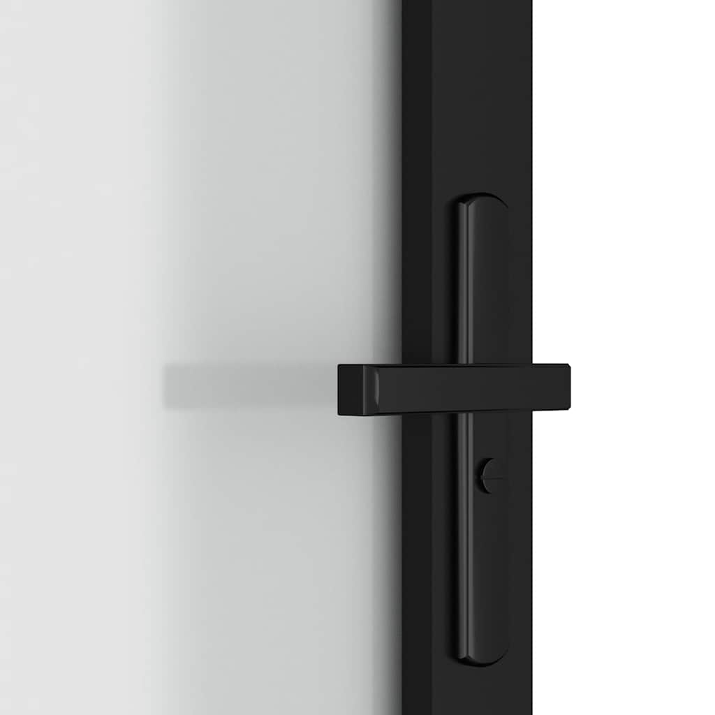 dør 83x201,5 cm mat glas og aluminium sort
