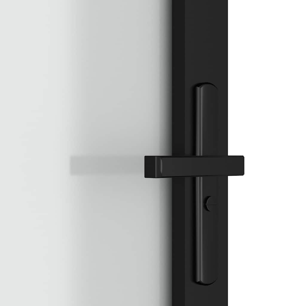 dør 93x201,5 cm sikkerhedsglas mat glas og aluminium sort