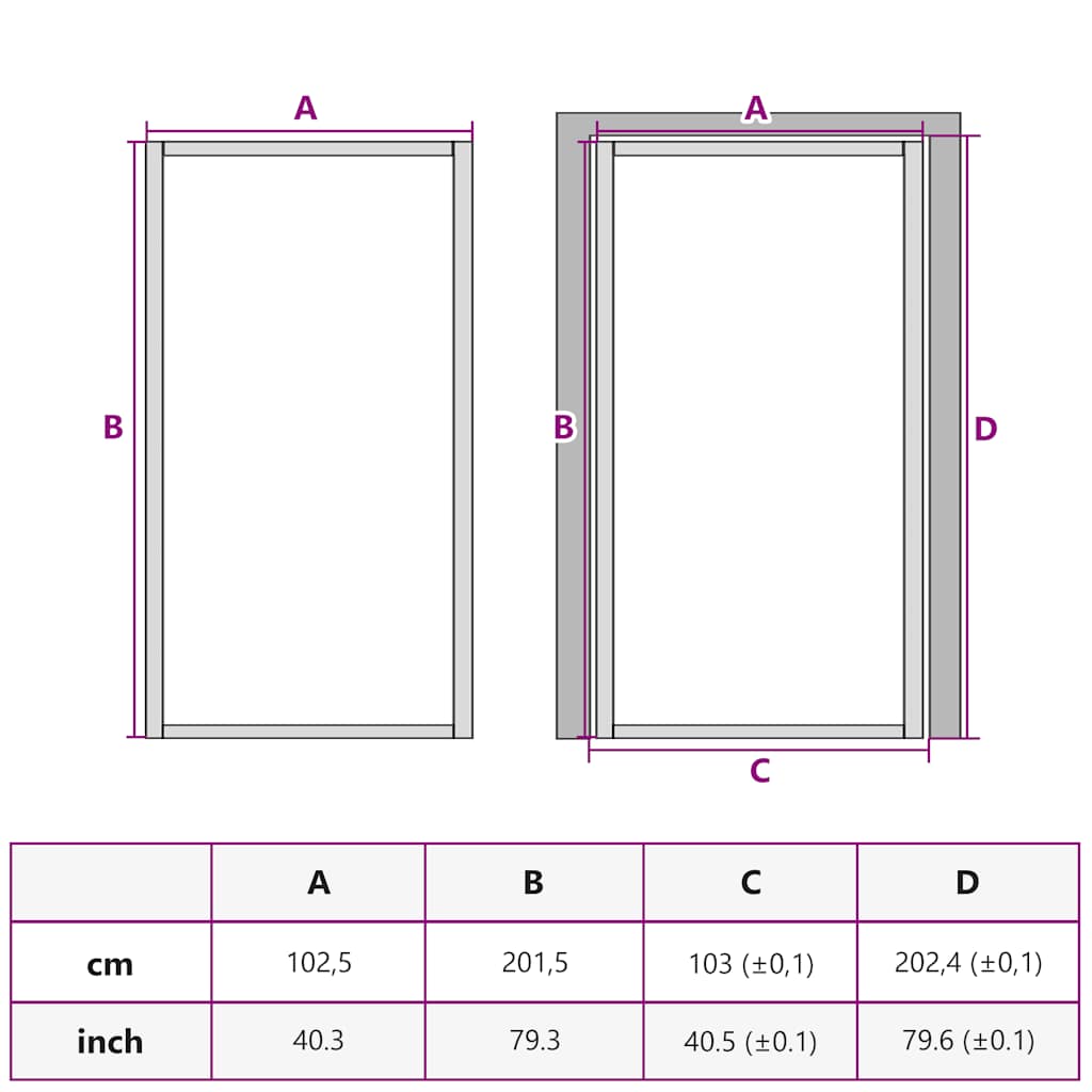 dør 102,5x201,5 cm sikkerhedsglas mat glas og aluminium sort