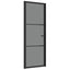dør 76x201,5 cm sikkerhedsglas og aluminium sort