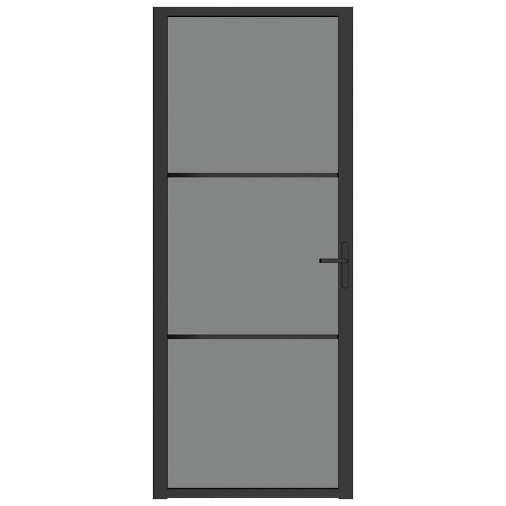 dør 83x201,5 cm sikkerhedsglas og aluminium sort