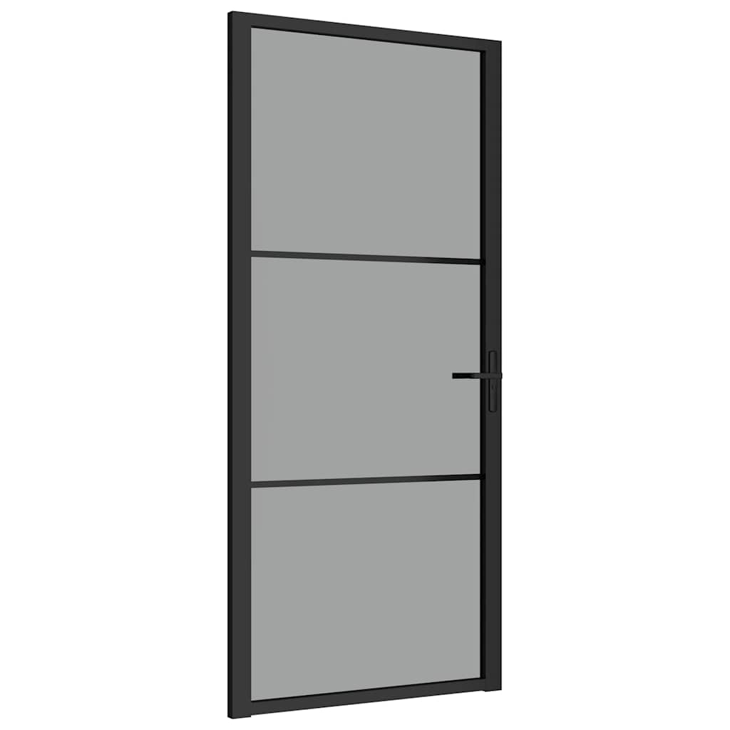 dør 93x201,5 cm sikkerhedsglas og aluminium sort