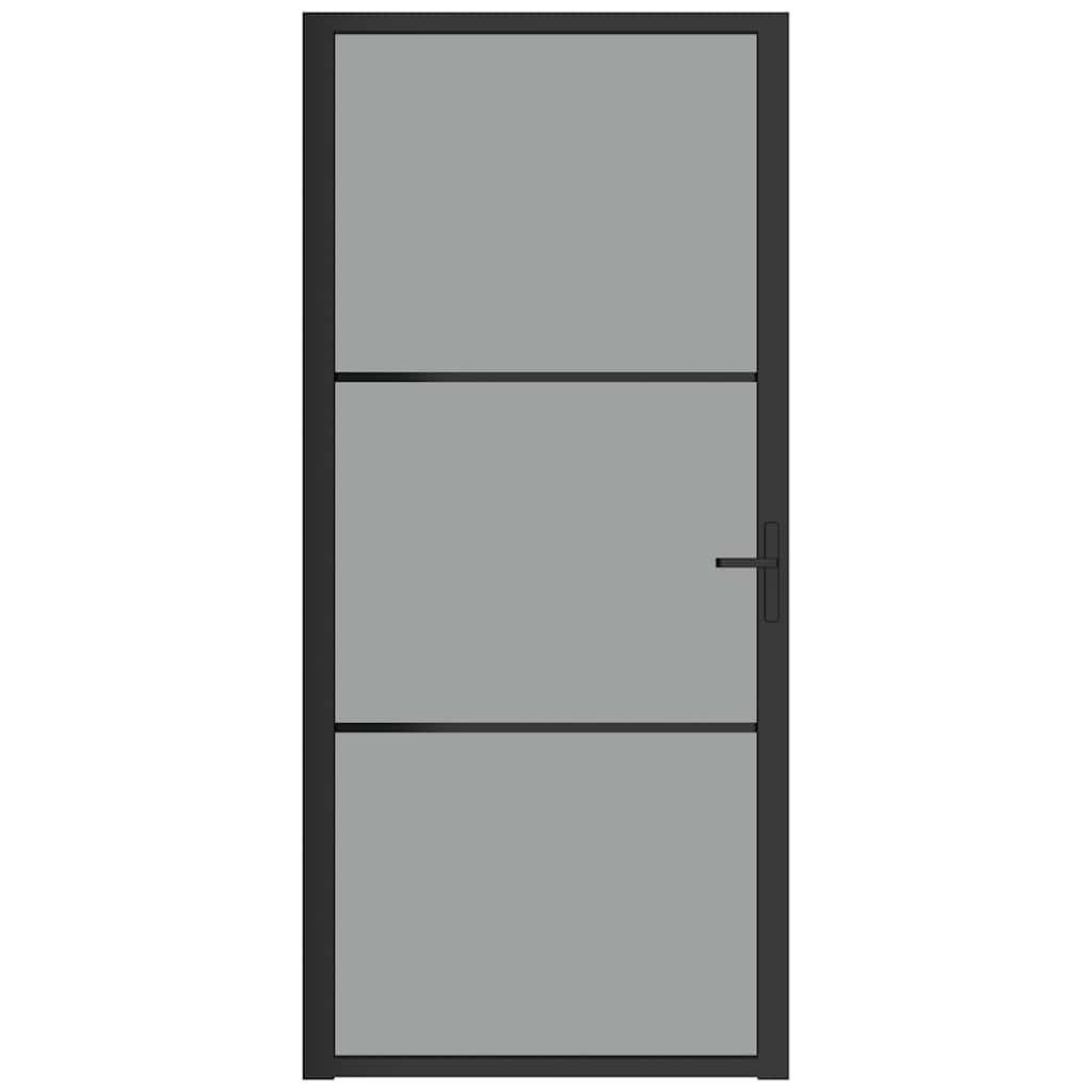 dør 93x201,5 cm sikkerhedsglas og aluminium sort