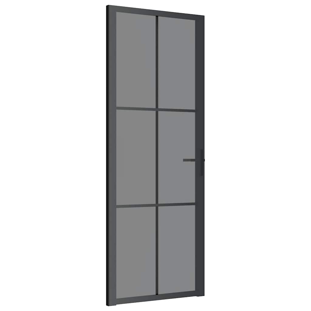 dør 76x201,5 cm sikkerhedsglas og aluminium sort
