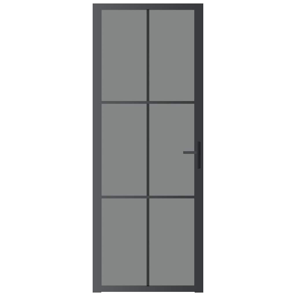 dør 76x201,5 cm sikkerhedsglas og aluminium sort