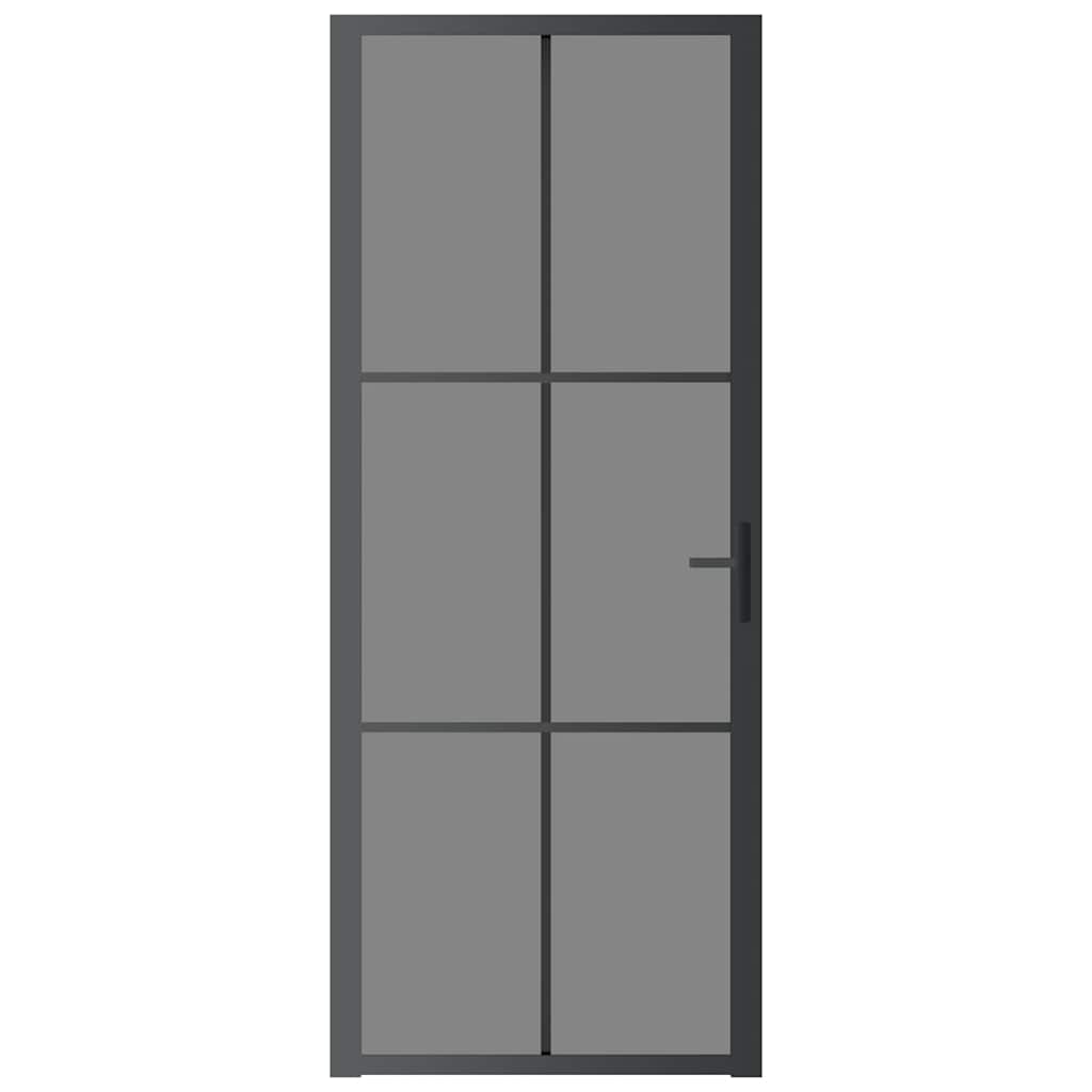 dør 83x201,5 cm sikkerhedsglas og aluminium sort