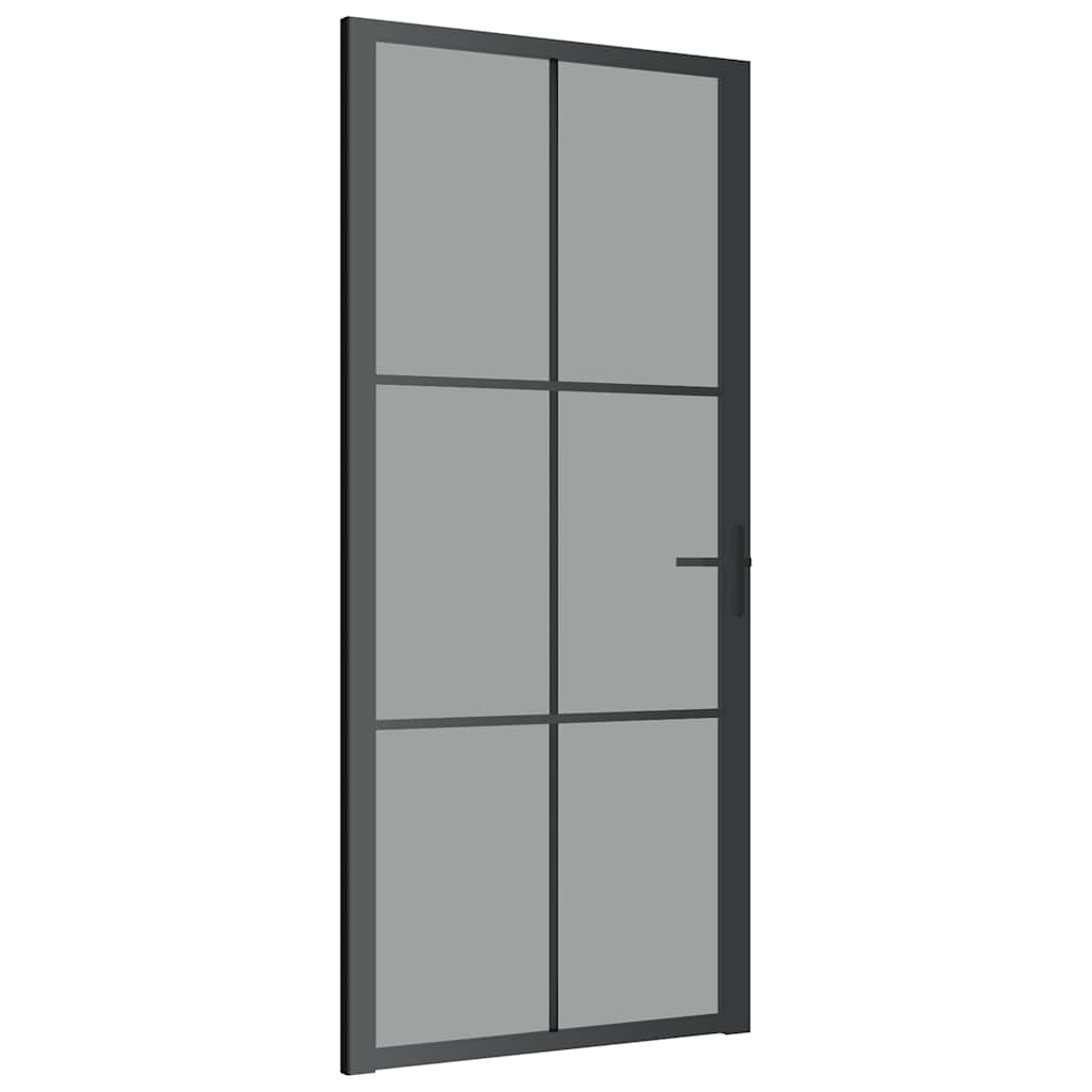 dør 93x201,5 cm sikkerhedsglas og aluminium sort