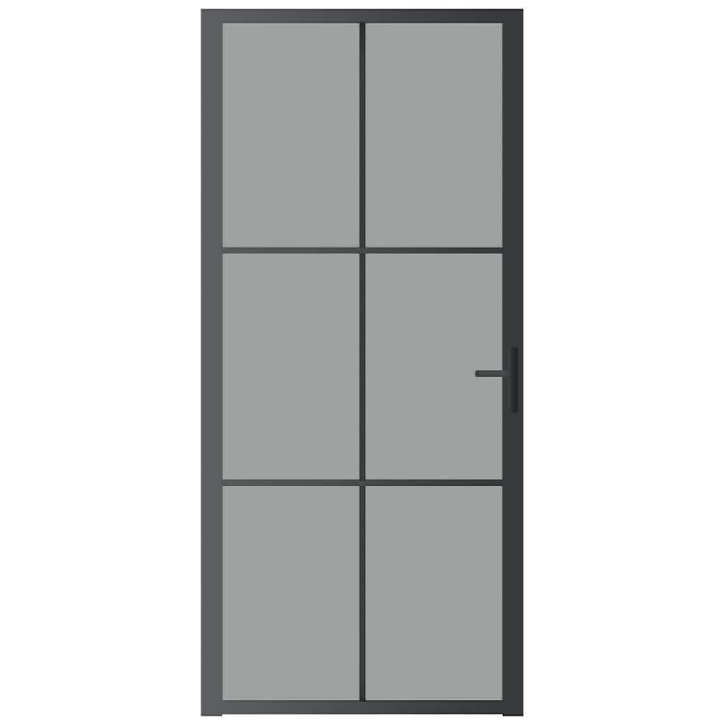 dør 93x201,5 cm sikkerhedsglas og aluminium sort