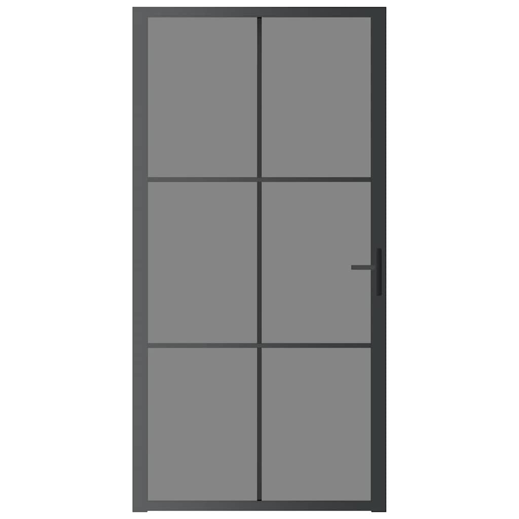 dør 102,5x201,5 cm sikkerhedsglas og aluminium sort