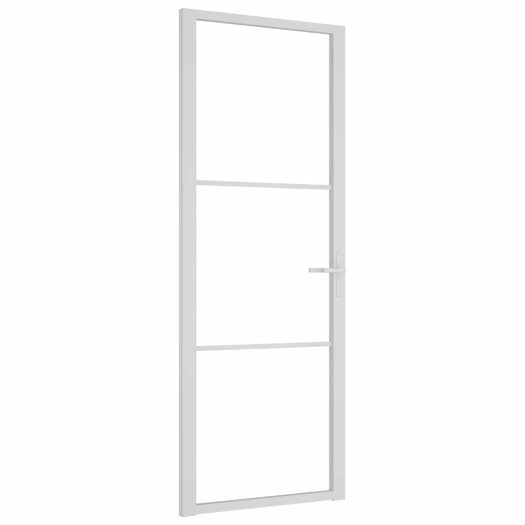 dør 76x201,5 cm sikkerhedsglas og aluminium hvid