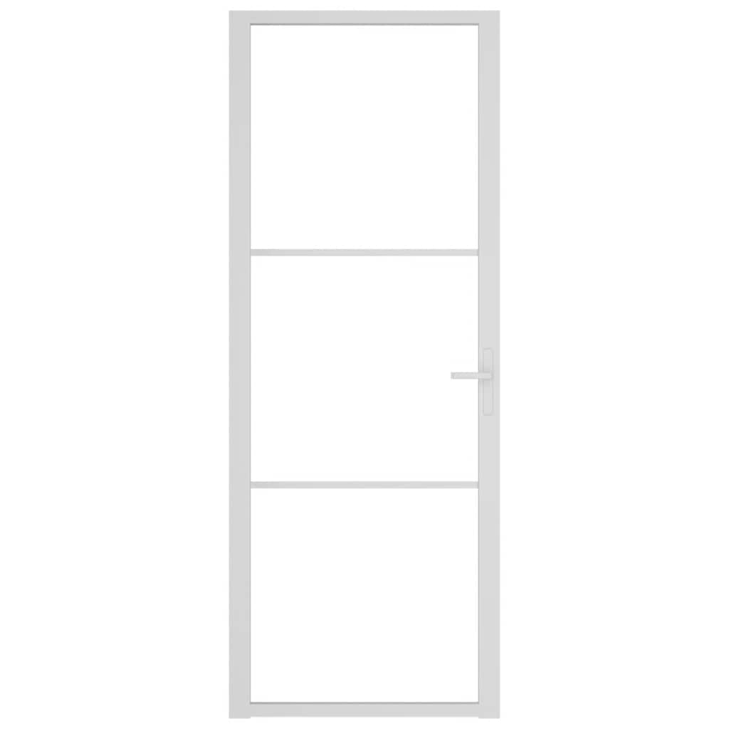 dør 76x201,5 cm sikkerhedsglas og aluminium hvid