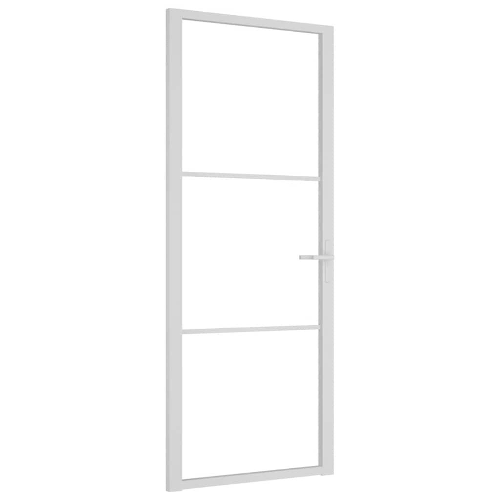 dør 83x201,5 cm sikkerhedsglas og aluminium hvid