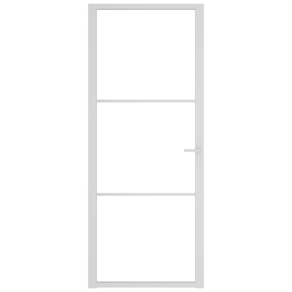 dør 83x201,5 cm sikkerhedsglas og aluminium hvid