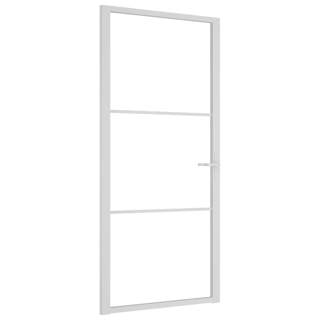 dør 93x201,5 cm sikkerhedsglas og aluminium hvid
