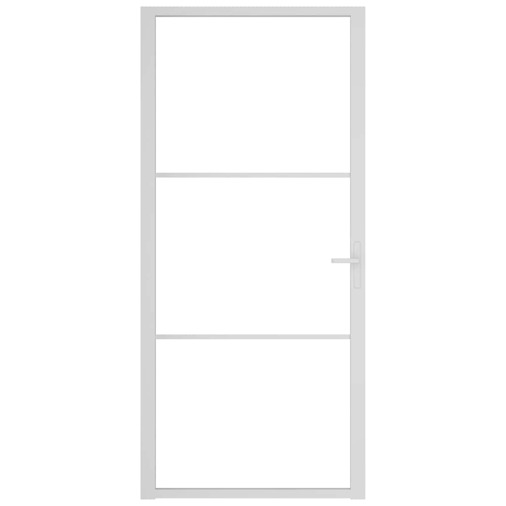 dør 93x201,5 cm sikkerhedsglas og aluminium hvid