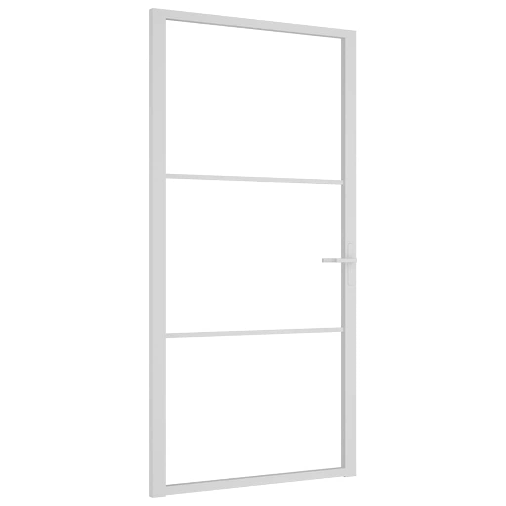 dør 102,5x201,5 cm sikkerhedsglas og aluminium hvid