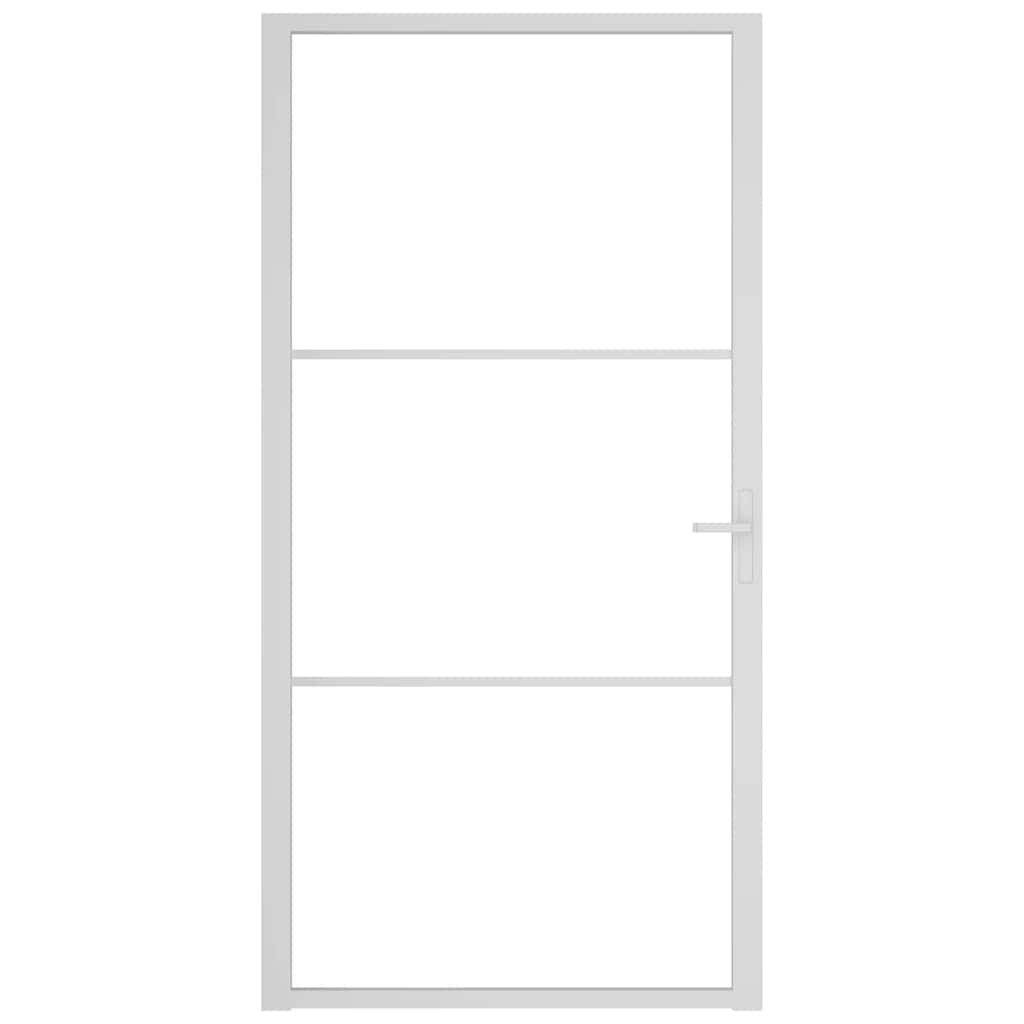dør 102,5x201,5 cm sikkerhedsglas og aluminium hvid