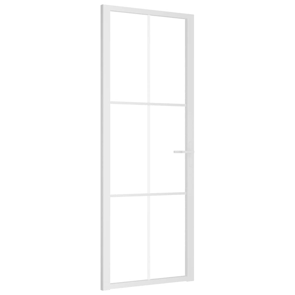 dør 76x201,5 cm sikkerhedsglas og aluminium hvid