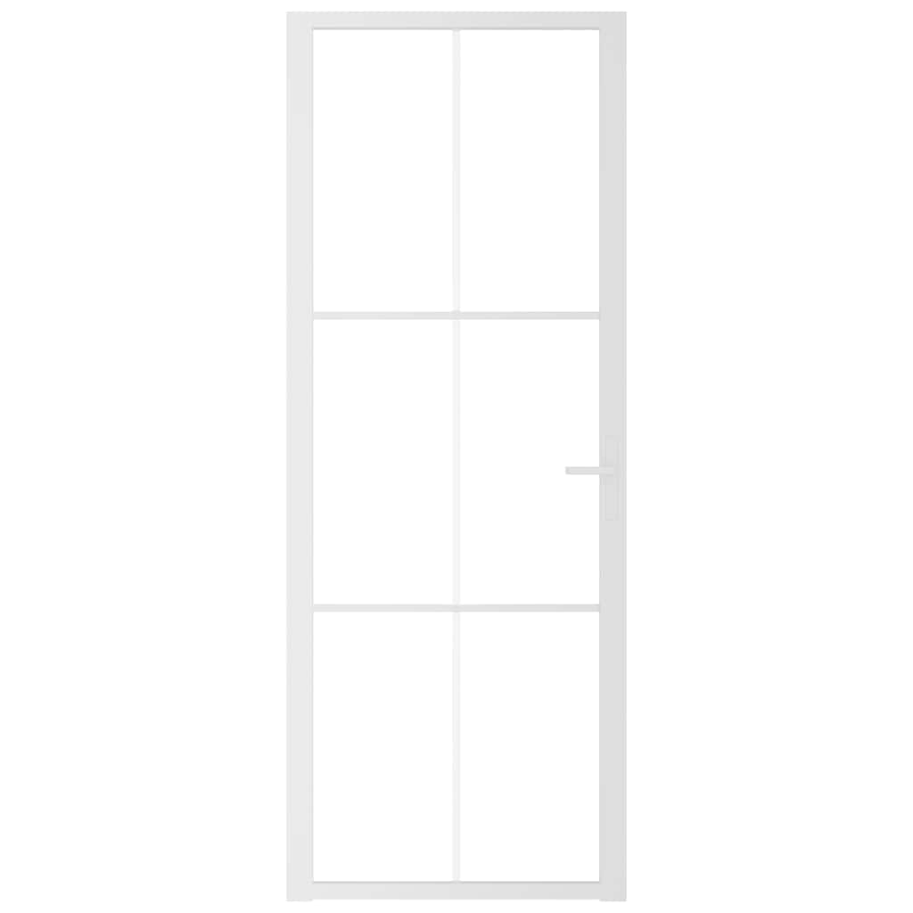 dør 76x201,5 cm sikkerhedsglas og aluminium hvid