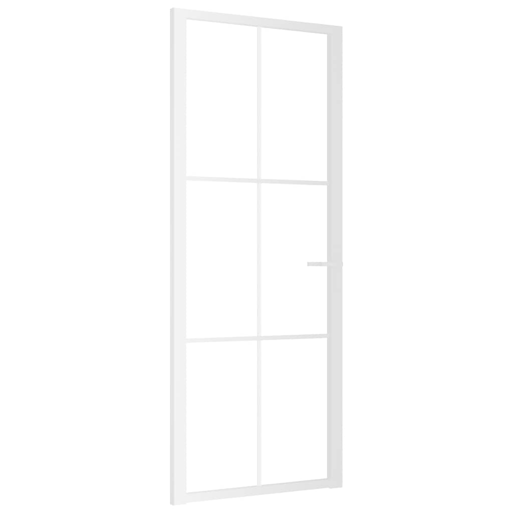 dør 83x201,5 cm sikkerhedsglas og aluminium hvid
