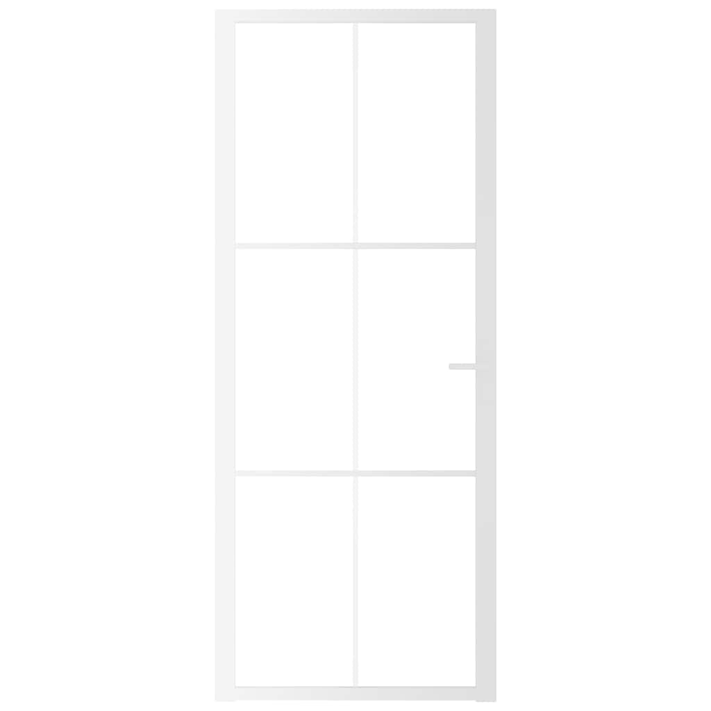 dør 83x201,5 cm sikkerhedsglas og aluminium hvid