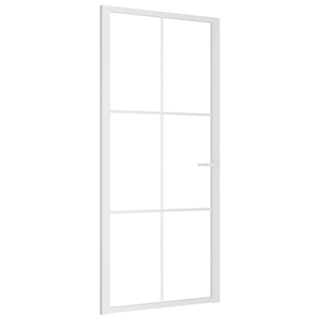 dør 93x201,5 cm sikkerhedsglas og aluminium hvid