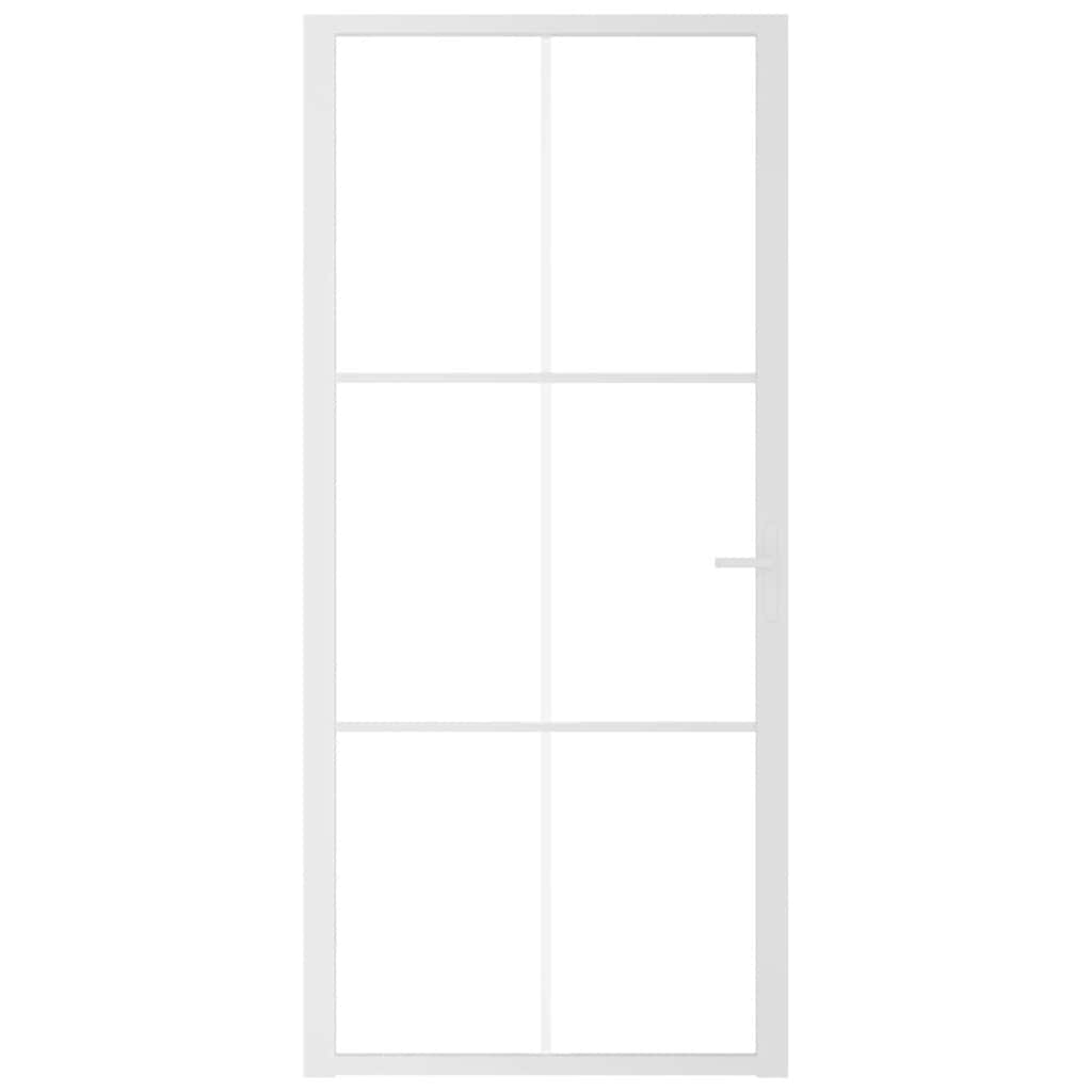 dør 93x201,5 cm sikkerhedsglas og aluminium hvid