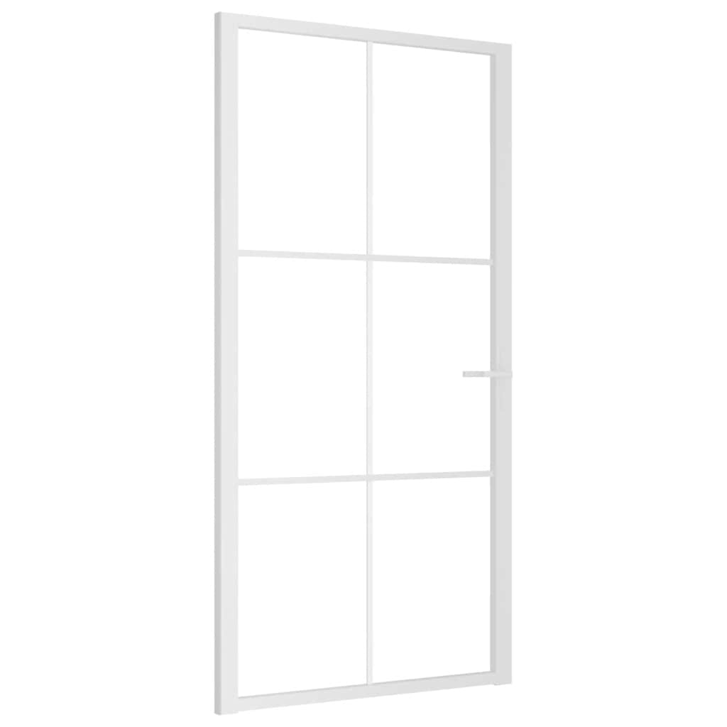dør 102,5x201,5 cm sikkerhedsglas og aluminium hvid