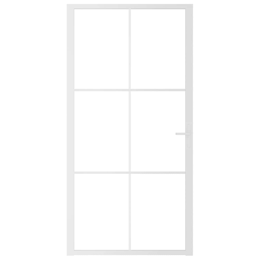dør 102,5x201,5 cm sikkerhedsglas og aluminium hvid