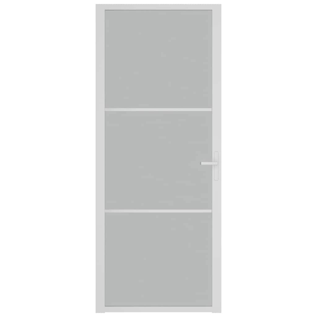dør 83x201,5 cm mat glas og aluminium hvid