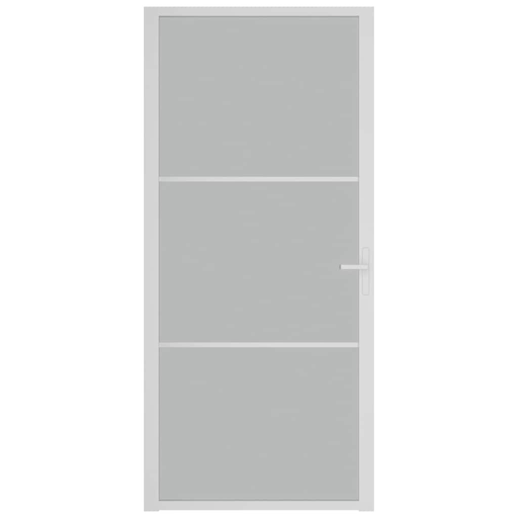 dør 93x201,5 cm mat glas og aluminium hvid