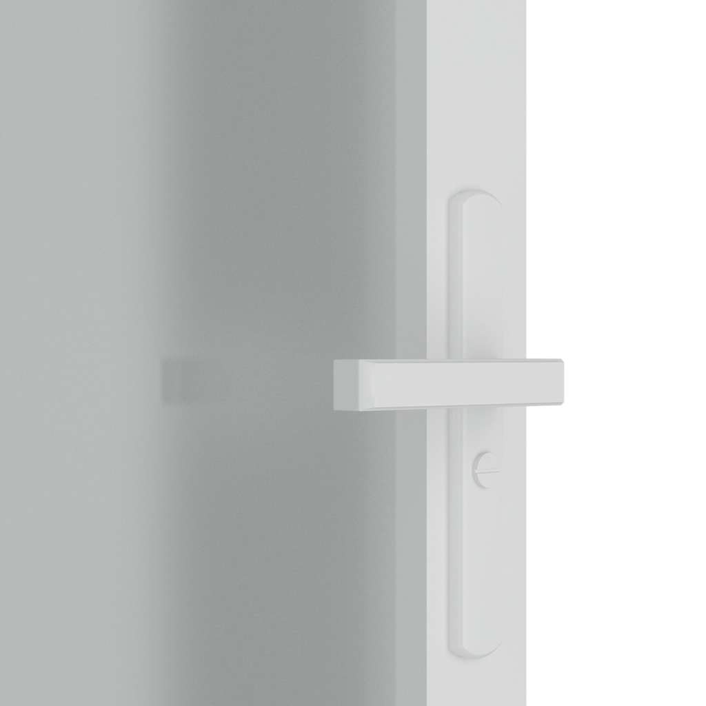 dør 102,5x201,5 cm sikkerhedsglas mat glas og aluminium hvid
