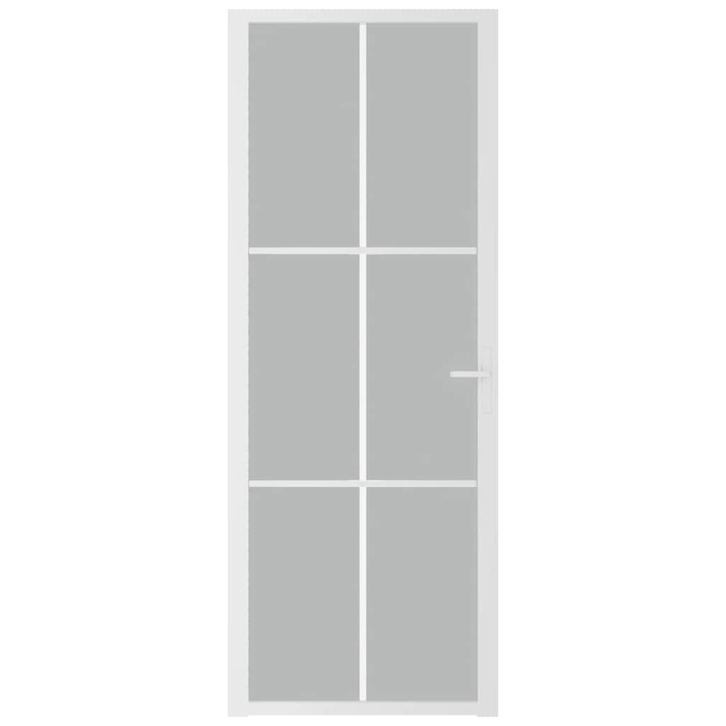 dør 76x201,5 cm mat glas og aluminium hvid