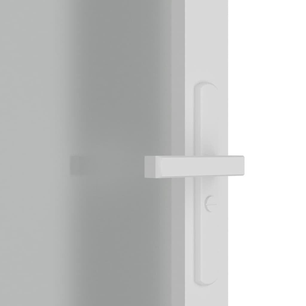 dør 76x201,5 cm mat glas og aluminium hvid