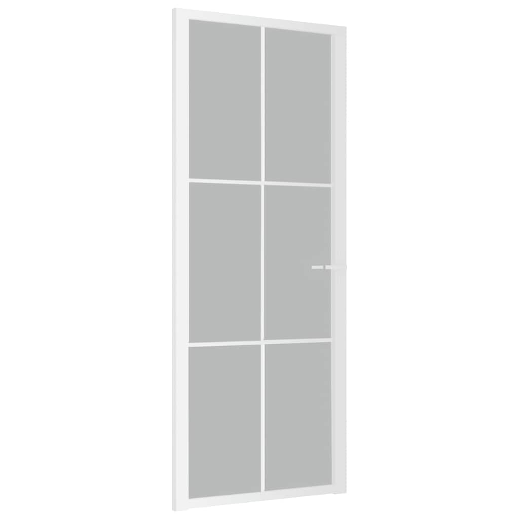 dør 83x201,5 cm mat glas og aluminium hvid